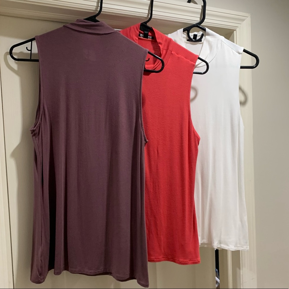 high neck sleeveless tops